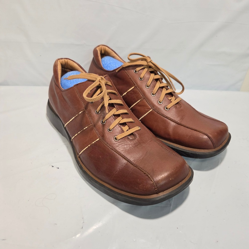 Steve Madden Mens Charter Brown Leather Square Toe Oxford Dress Shoes Size 10
